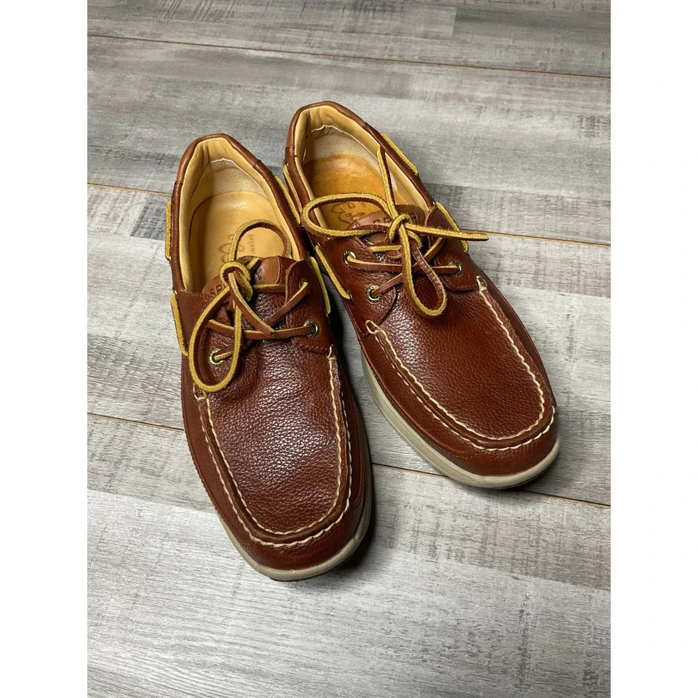 Sperry Gold Cup Authentic Original Boat Shoes Mens 7.5M Amaretto Leather